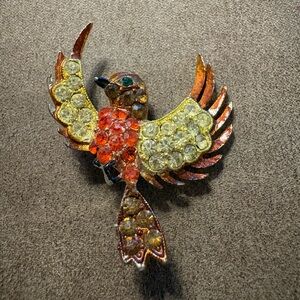 Elegant Multicolor Bird Brooch